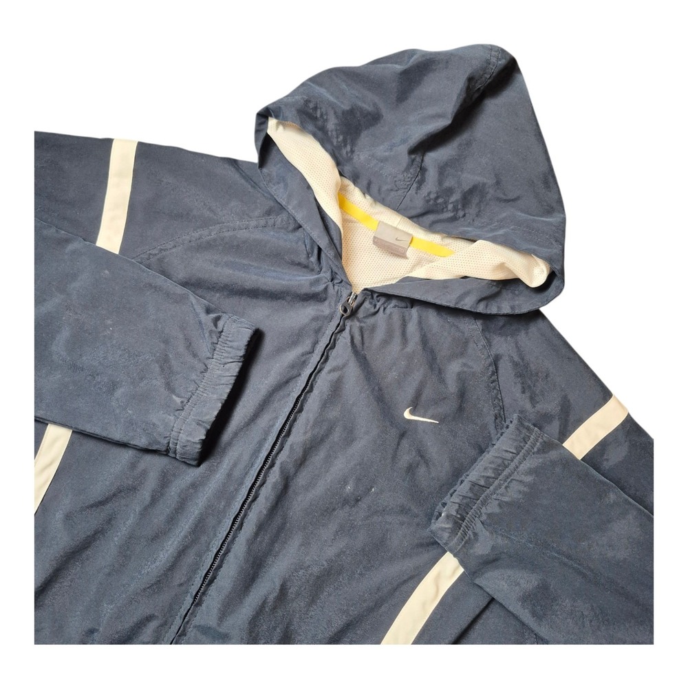 Nike Mens L Tracksuit Gray Tag Y2K Swoosh Windbreaker Set Retro Navy